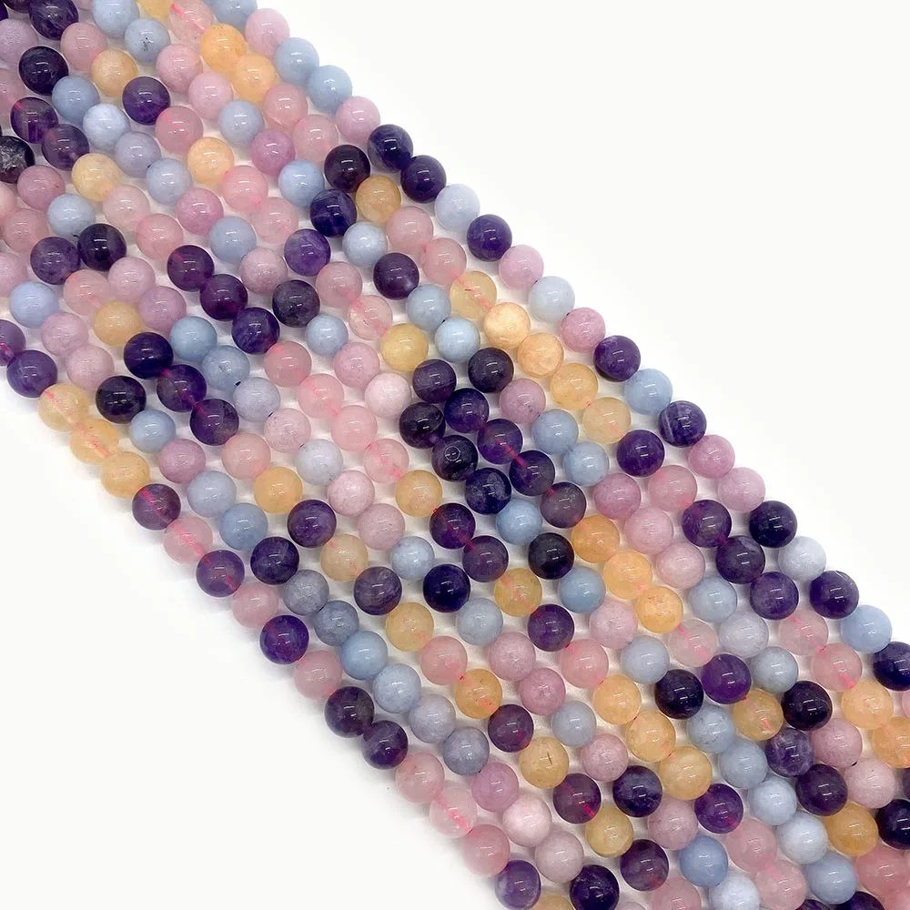 

1 Strand Rose Quartz Amethyst Jade Stone Loose Beads Strand 6mm/8mm/10mm Sizes Round Shaped DIY for Making Necklace Bracelets