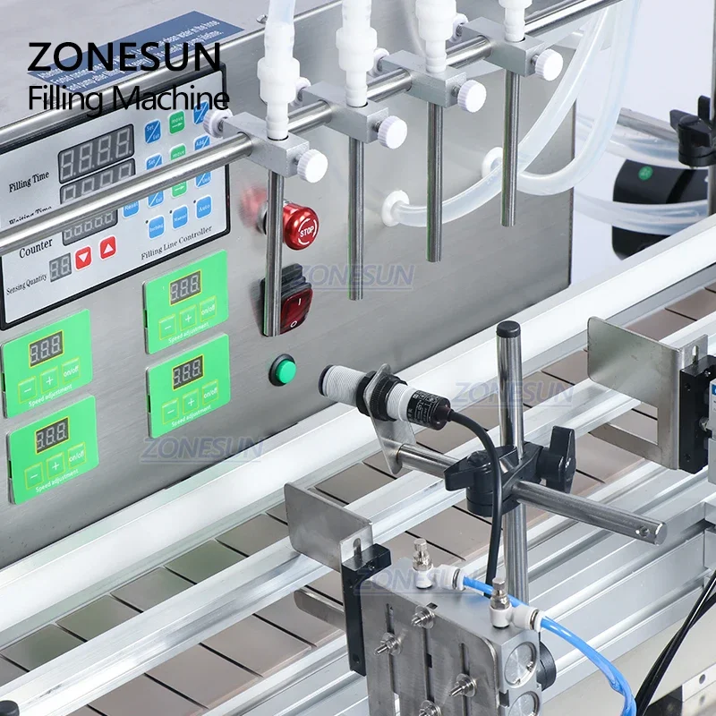 ZONESUN 4-насадка настольная автоматическая машина для наполнения бутылок с водой