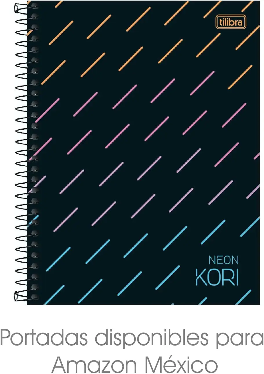 

Caderno colegial capa dura 1x1 80 folhas Neon Kori