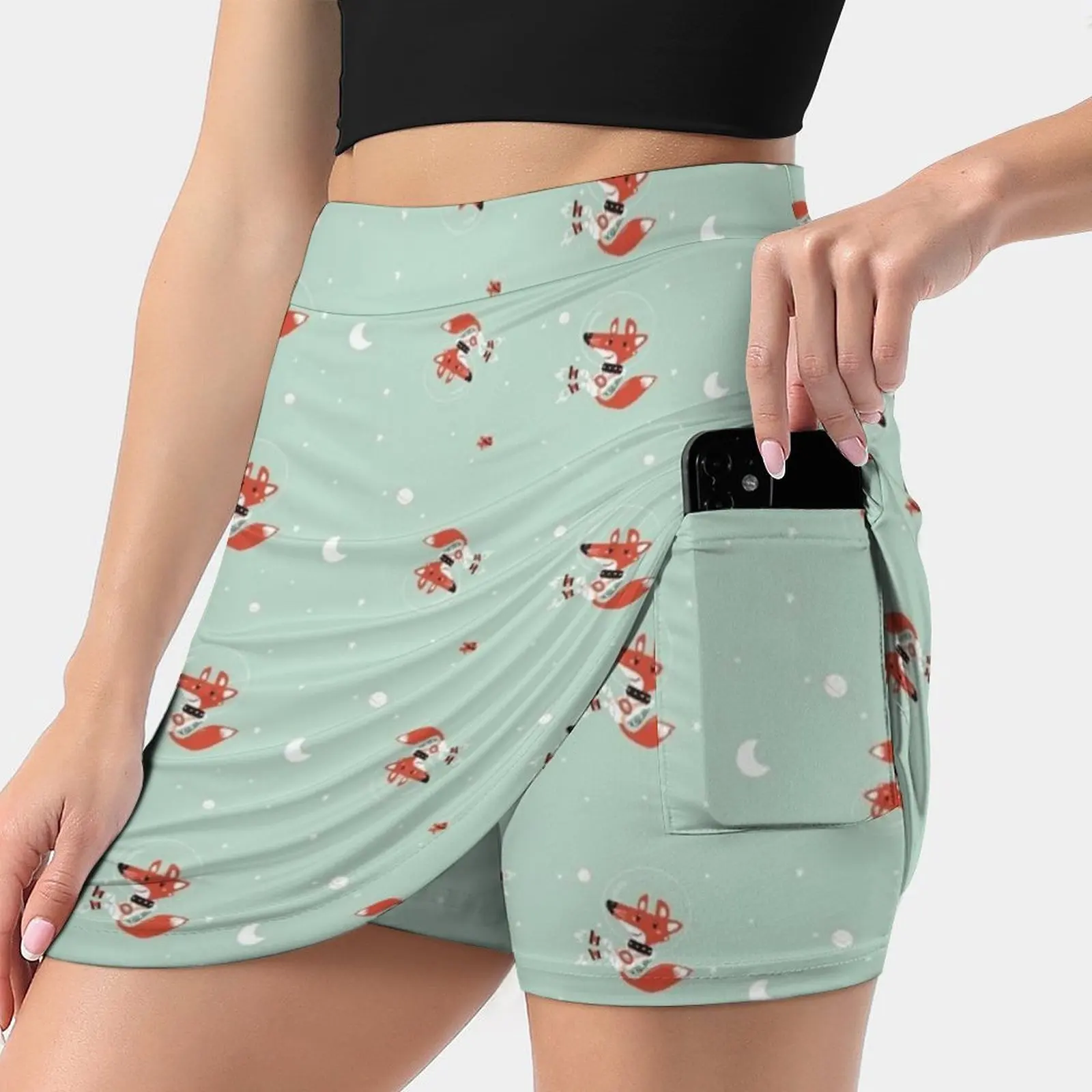 

Spacefox Skirts Woman Fashion 2022 Pant Skirt Mini Skirts Office Short Skirt Fox Animals Bird Space Rocket Star Sky Planets
