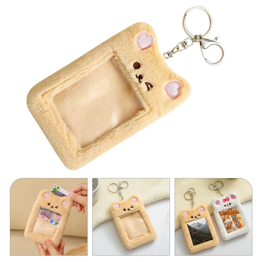 

Star Purse Thin Wallet Keychain Plush Front Pocket Holder Clear Transparent Clips Bag Slim Girl