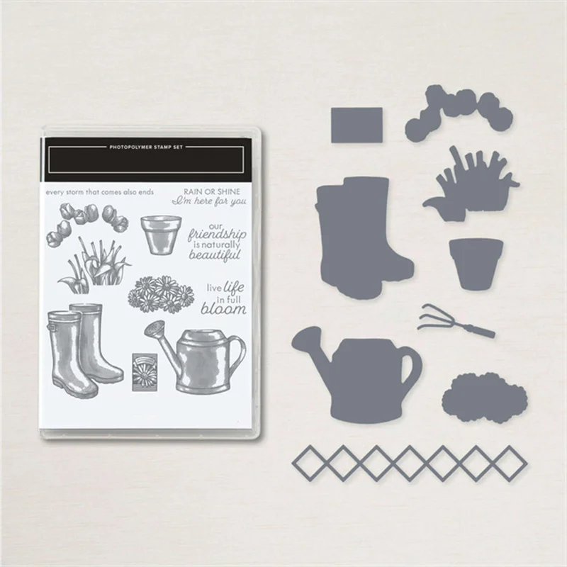 

Flowerpot Metal Cutting Dies And Clear Stamps For Scrapbooking DIY Diary Embossing Decorative Greeting Handcraft Template