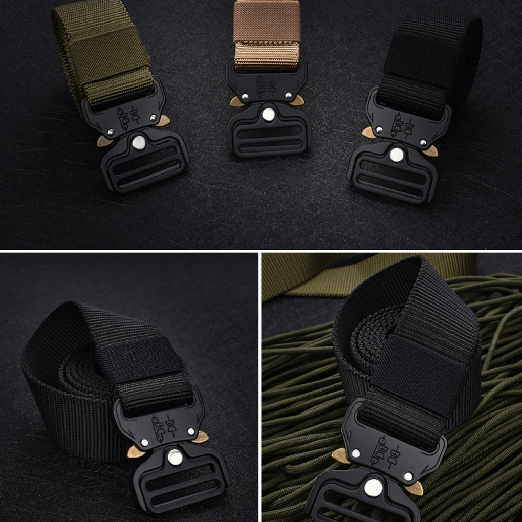 

Training Belts Buckle Sports Waistband Portable Nylon Alloy Trainer Climbing Replaceable Pants Casual Waist 126cm Black