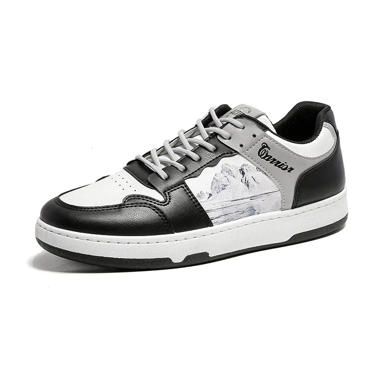 

2023 New Designer Ink Painting Board Shoes Man Spring Autumn Fashion Causal Sneakers Male Sports Lacing Shoe Zapatillas Hombre