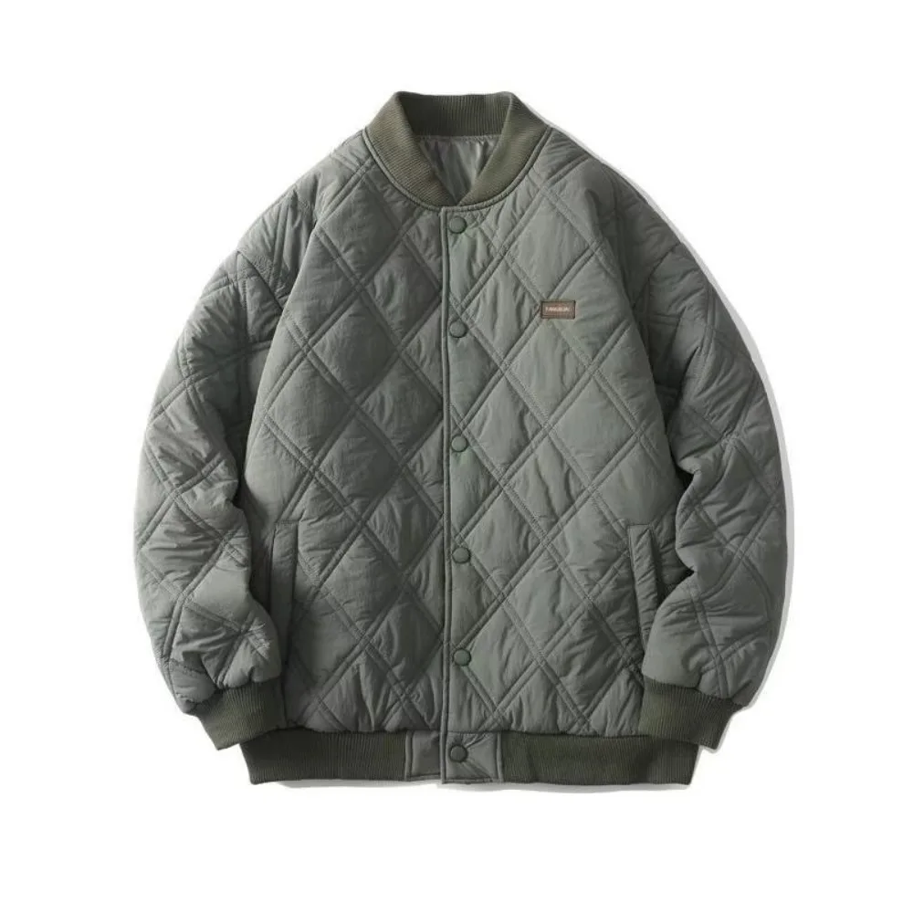 Men's Cotton Jacket Winter Stand Collar Hong Kong Style Couple Baseball Jacket American All-around Cotton Jacket Cotton Casual