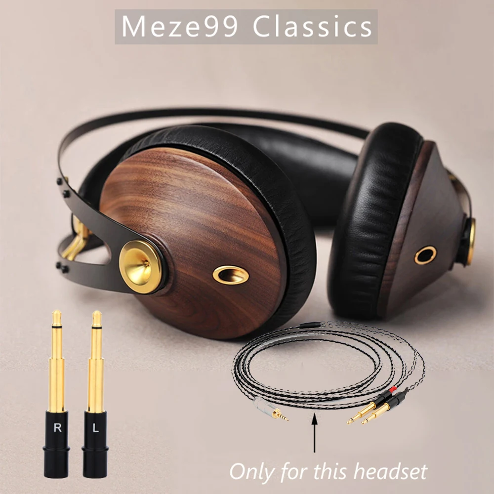 

2.5/3.5/4.4/6.35mm Male Plug 8Core Black Braided Earphone Cable For Meze 99 Classics NEO NOIR Headset Headphone