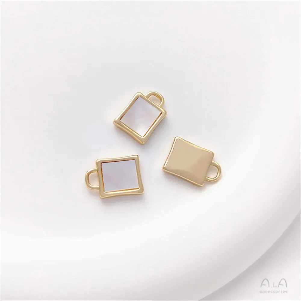 Инкрустированные натуральными ракушками для матери 14-каратное золото цвет лавы