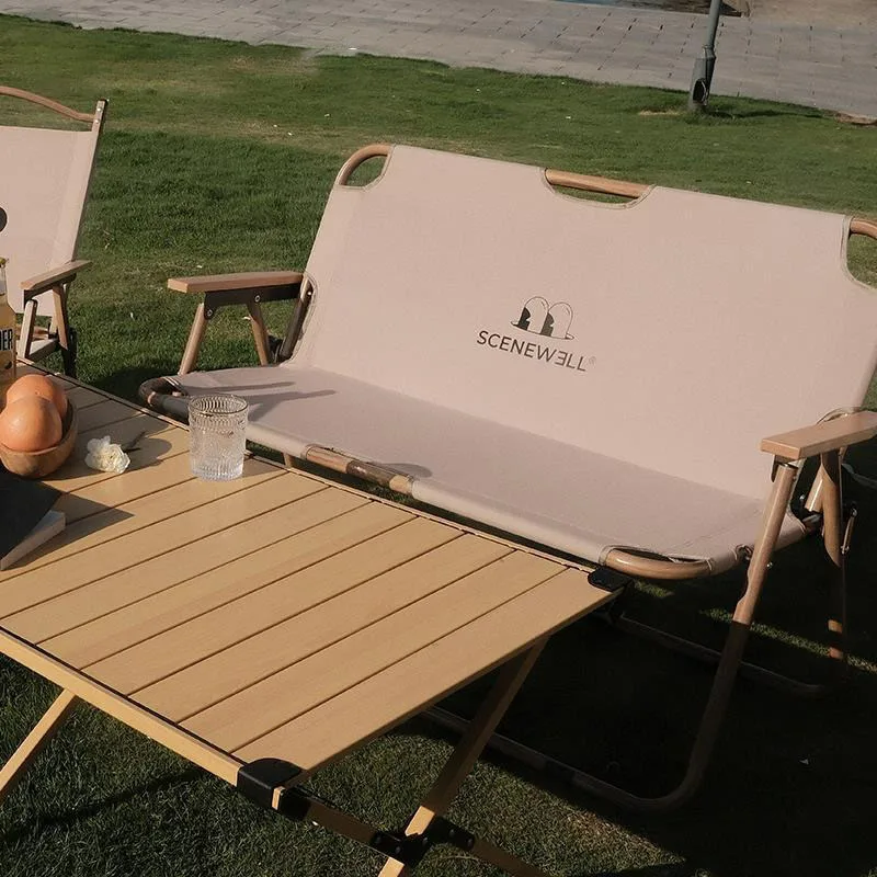 

Складной двойной стул для сада и террасы, Портативный Легкий Многофункциональный стул из алюминиевого сплава для отдыха на открытом воздухе, походов, отдыха, пляжа