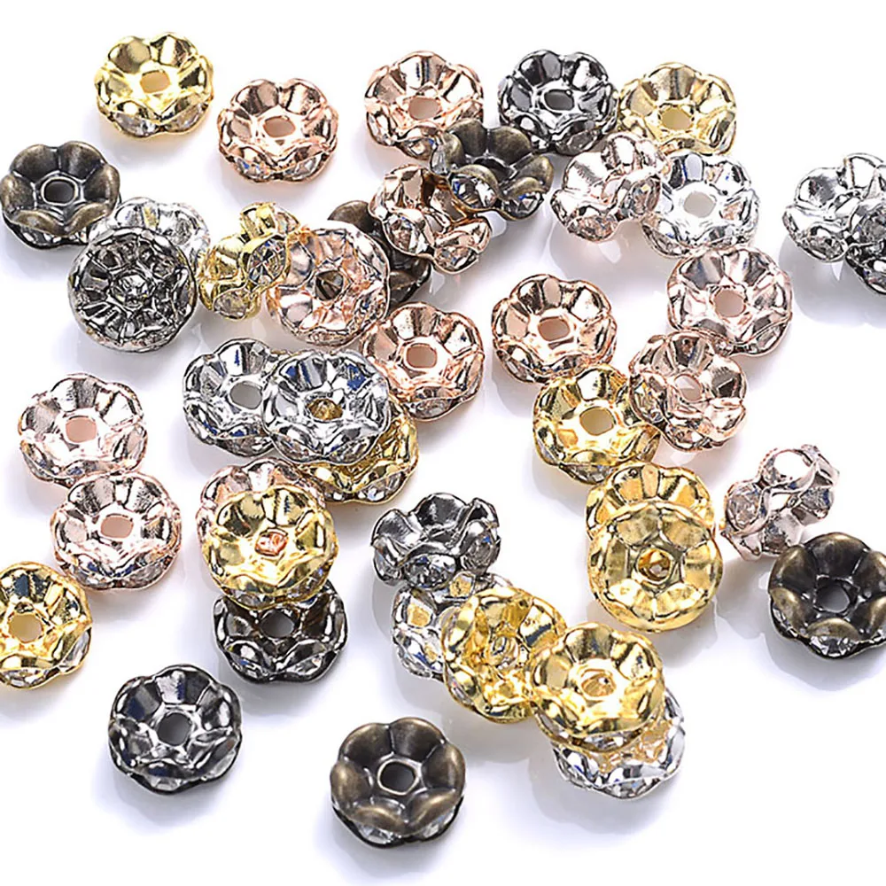 Бусины Стразы в форме цветка металлические бусины из чешского хрусталя для