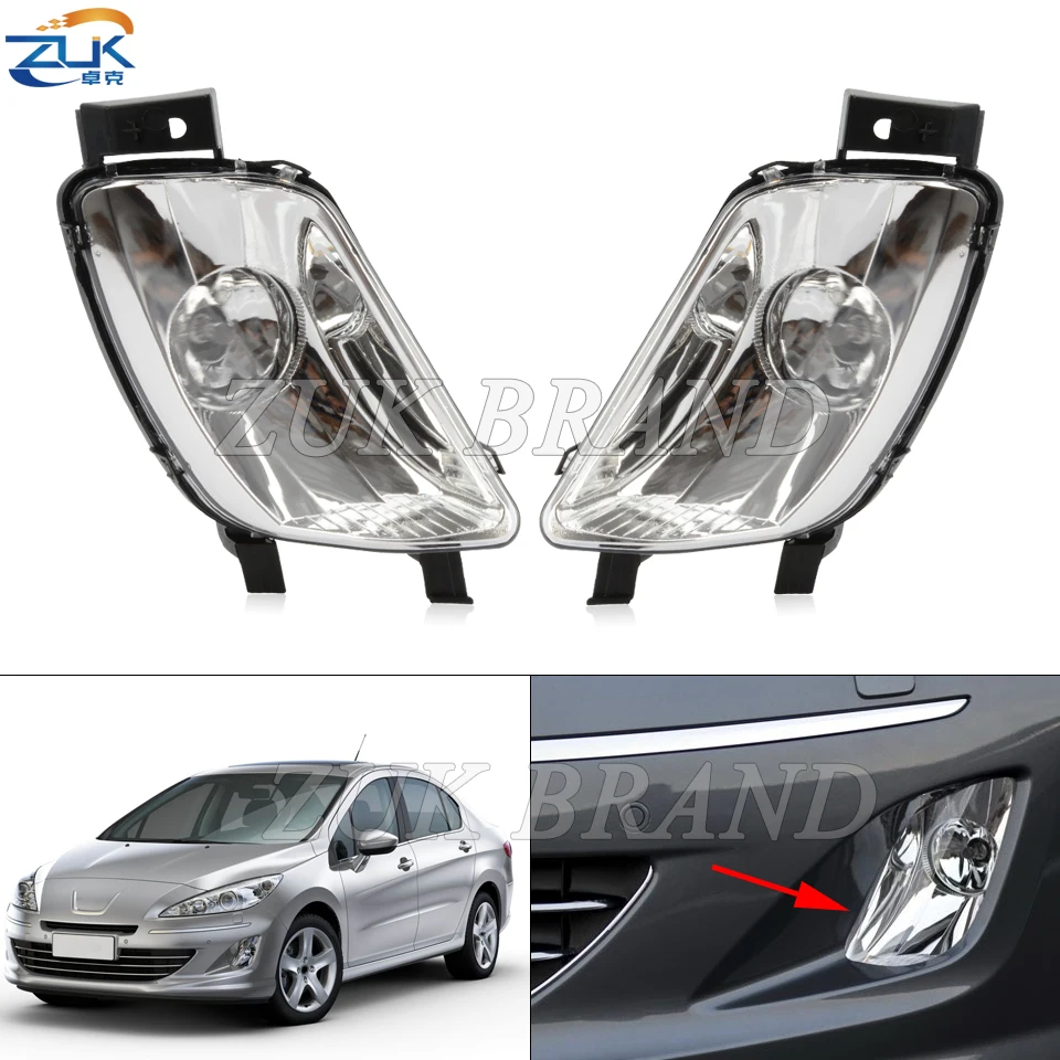 

2PCS Car Lights Front Bumper Fog Light Anti-Fog Lamp Foglight Foglamp For Peugeot 408 2010-2013 308 2007-2011 Exterior Parts