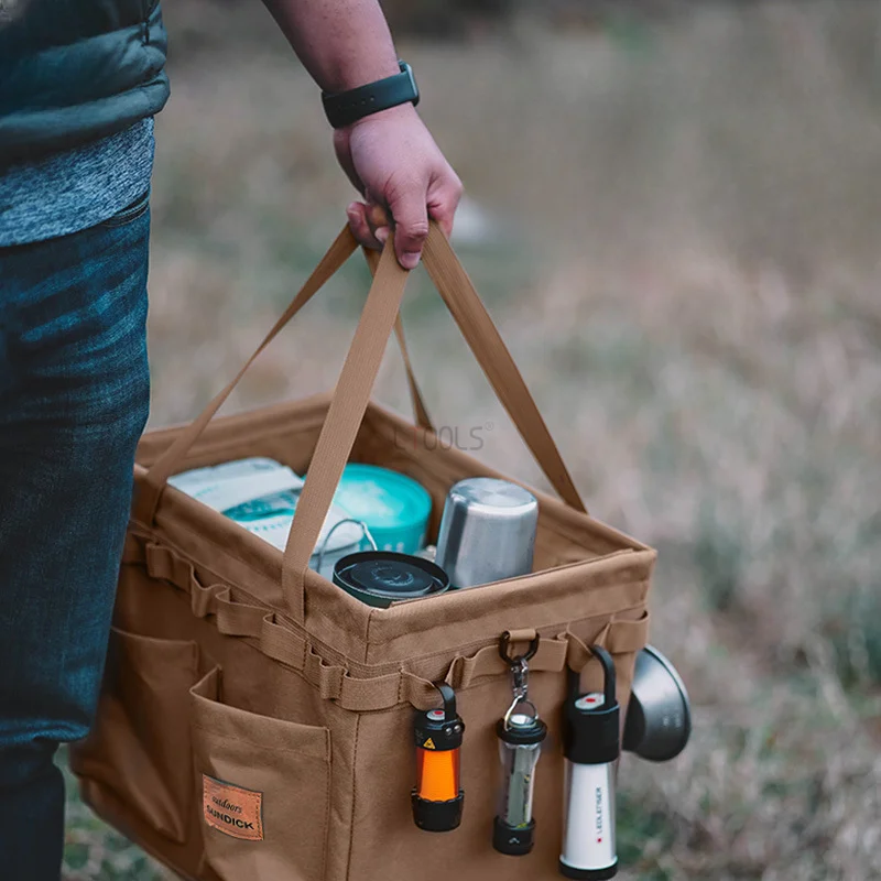 

Coverless Large Capacity Storage Bag for Outdoor Camping Tool Folding Firewood Package Handbag Picnic Barbecue Cutlery Organizer