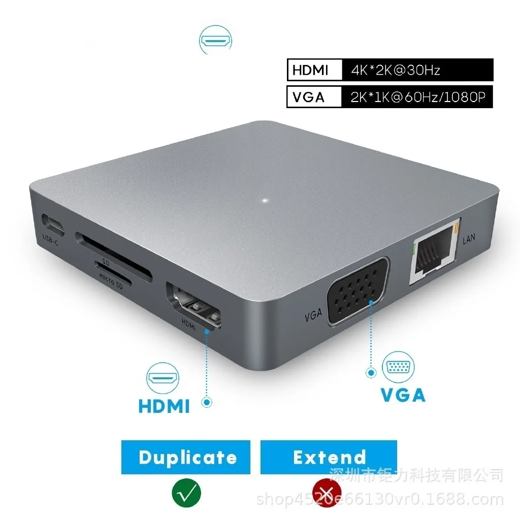 

TUDOUYU USB3.1 Type C hub usb c hub to expand HDM VGA RJ45 11-in-1 Docking Station