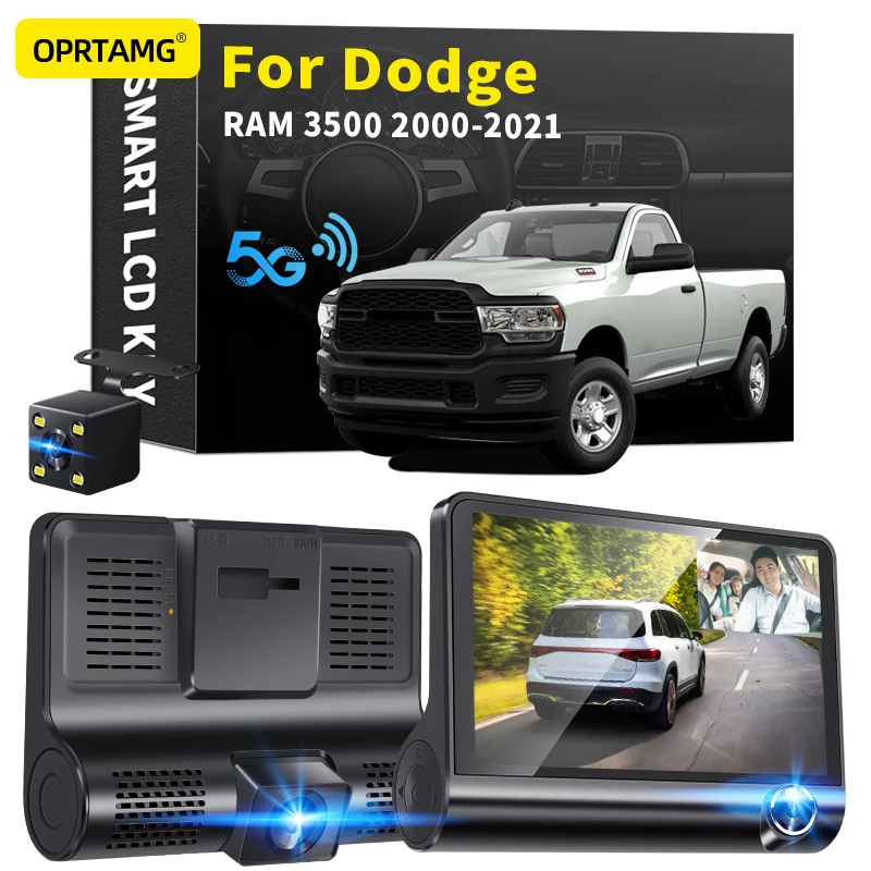 

OPRTAMG Dash Cam 540C6 Car DVR 3 Cameras Lens 4.0 Inch 1080P dashcam For Dodge RAM 3500 1994 1995 1996-2018 2019 2020 2021 2022