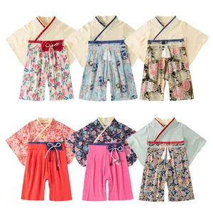 Imported Kids Japanese Kimono Style Baby Girls Boys 5 Types toddler Infant Cotton Kimono Boys Jumpsuit Clothe