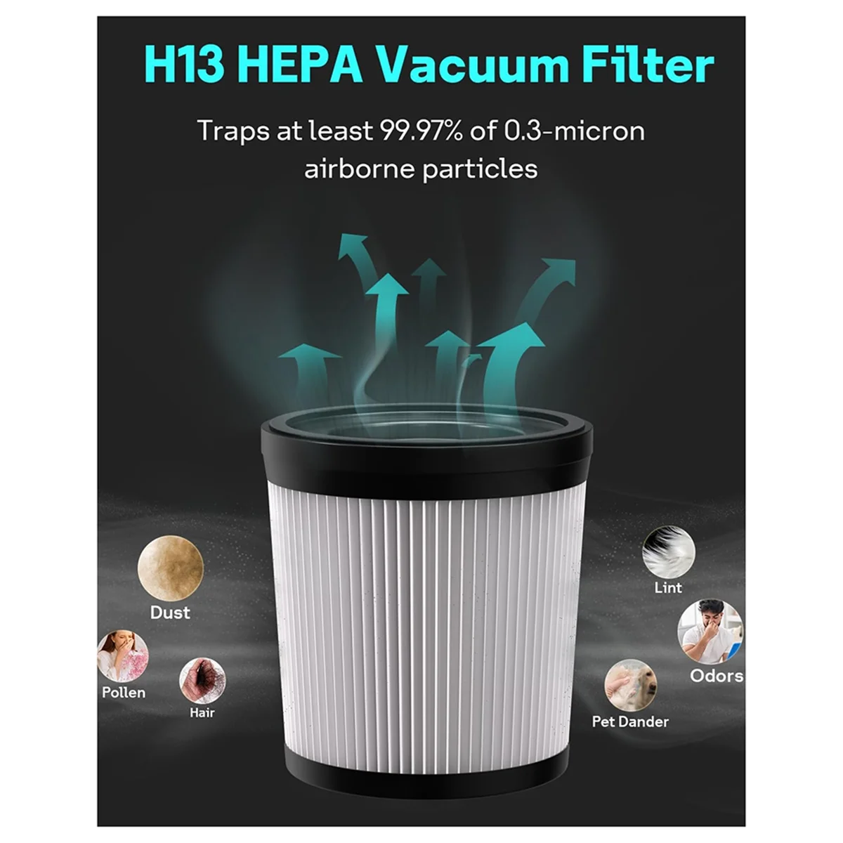 Фото HEPA-фильтр LRGJS, совместимый для Fabuletta FSV101 и FSV001, Lubluelu 202, Girnoor G160 и G165, Afoddon A300, Oraimo OSV-102 №5