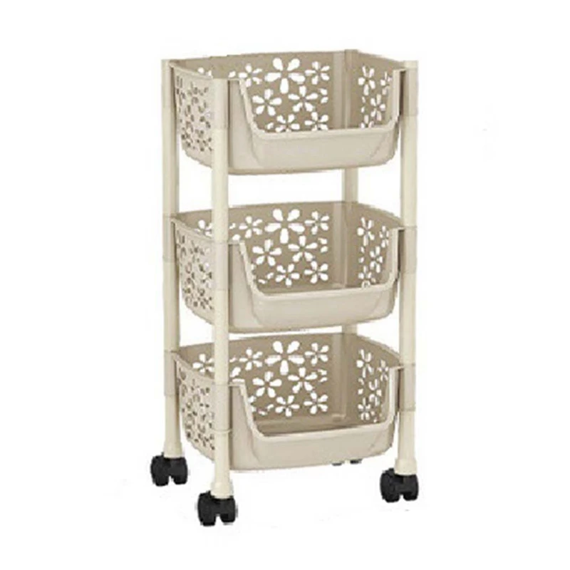 

Kitchen Storage Rack Floor Mounted Multilayer Fruit And Vegetable Basket Household Removable Snack Toy Storage Artifact
