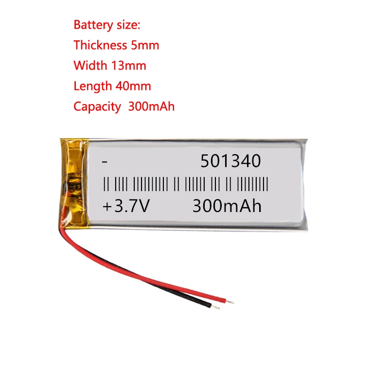 

3.7v Polymer 501340 501240 Lithium Battery 300 Mah For Bluetooth Headset Audio Mp3 Point Reading Pen Self-Timer