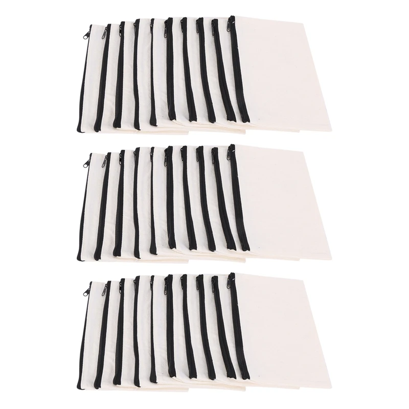 

30 шт. парусиновых сумок для макияжа, парусиновые сумочки на молнии, сумочки для карандашей, пустые сумочки для поделок «сделай сам», космети...