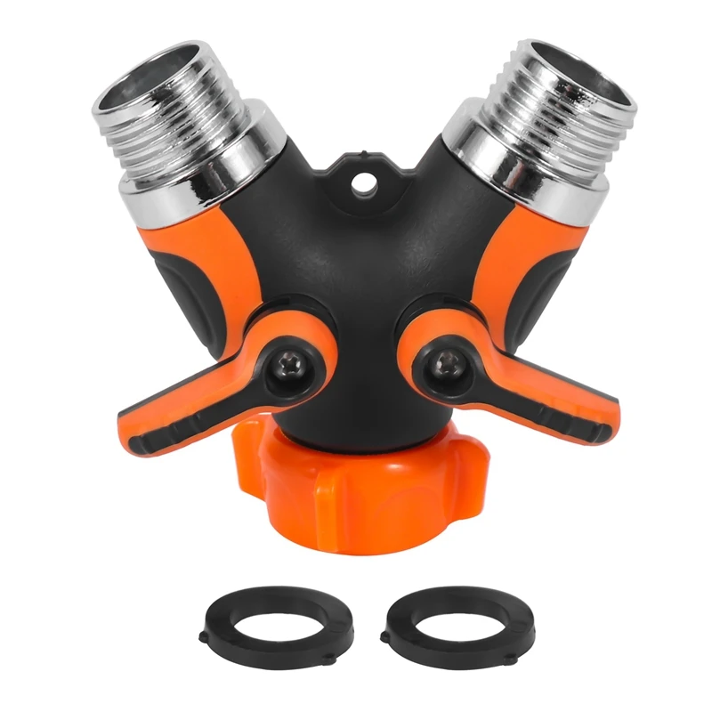 

2 Way Garden Hose Splitter, Splitter Valve For Garden Hose With Heavy Garden Hose Outlet Splitter With 2 Washers