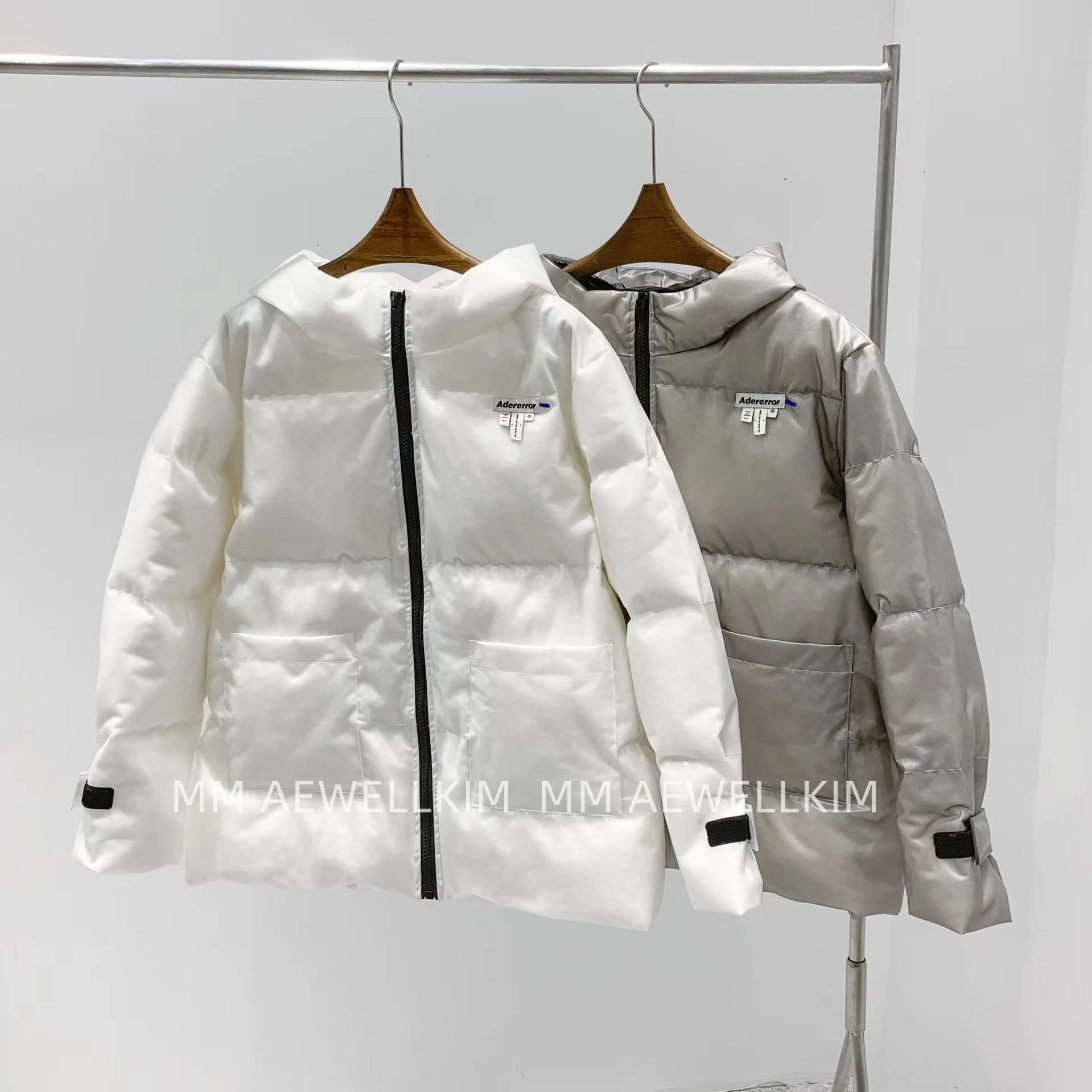 Ader error fashion brand winter men's and women's new high-quality transparent bright face couple hooded down jacket