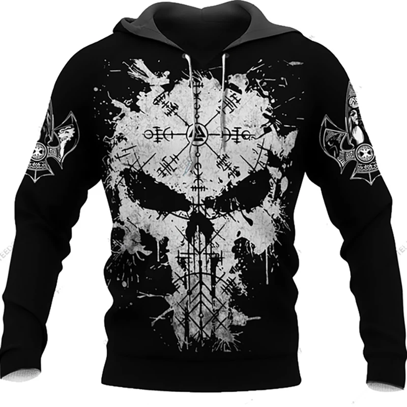 

2023 Hoodies hoodie male hoodie 3d print horror skull streetwear harajuku pullover hip hop jacket