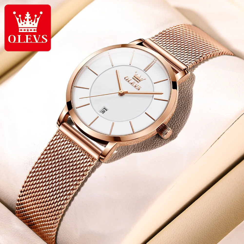 OLEVS Luxury Ladies Watch For Women Fashion Retro Female Waterproof Watches Steel Quartz Watch For Women Relógio Feminino 5869