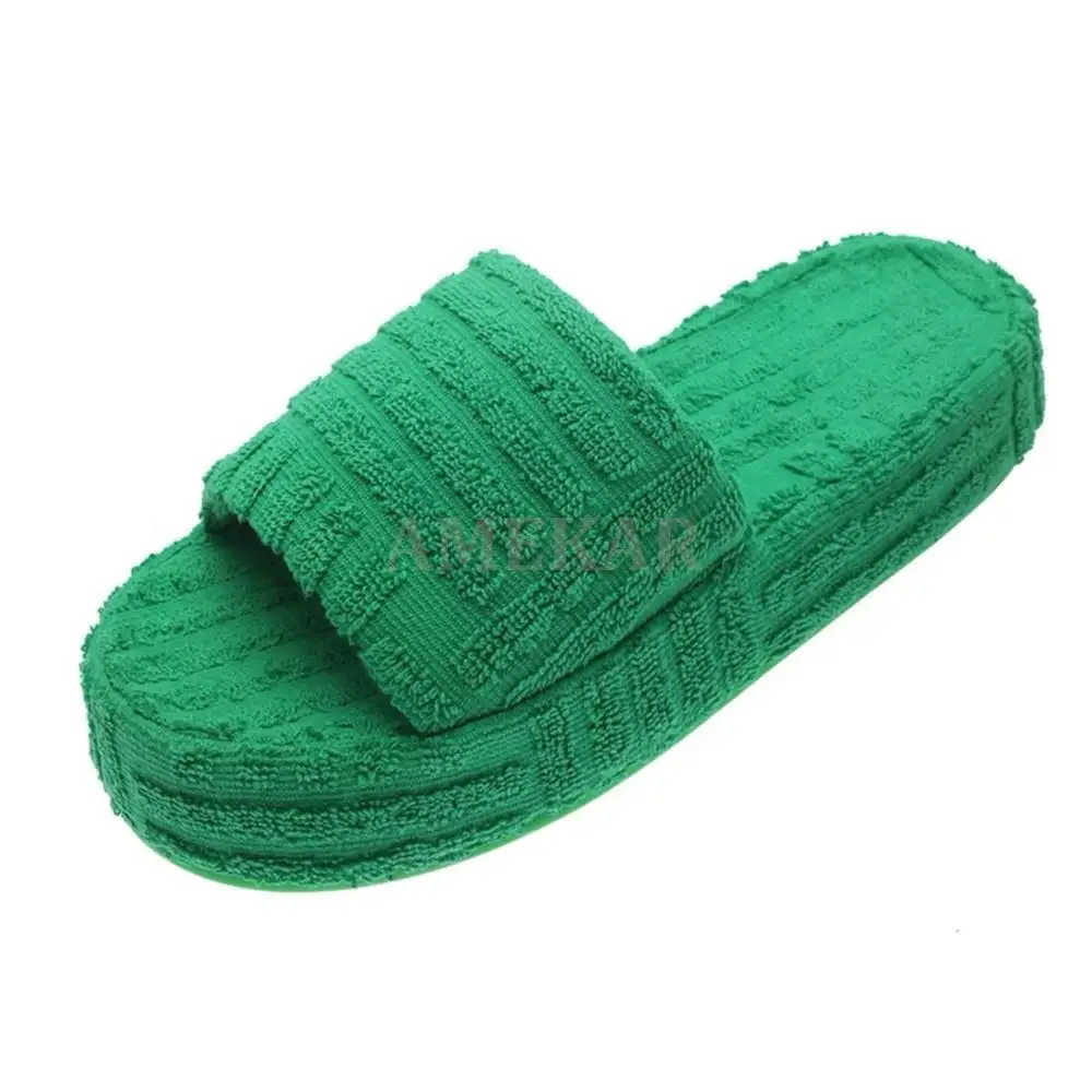 

Warm Slippers 2022 Autumn And Winter European And American New Embossed Warm And Comfortable Towel Cotton Slippers
