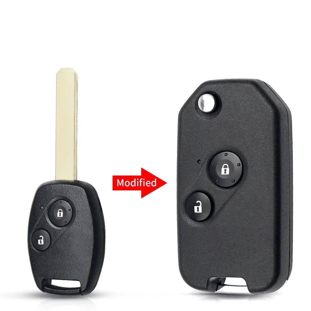 

KEYYOU модифицированный откидной дистанционный автомобильный ключ для Honda Fit Civic CRV Jazz HRV Accord Pilot Insight 2/3/4 кнопочный складной ключ