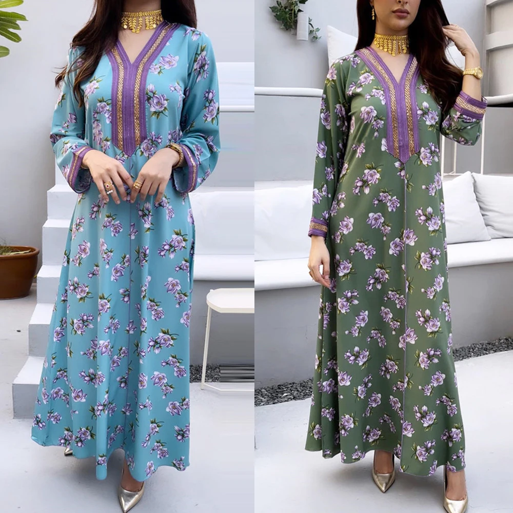 "Eid Mubarak Рамадан Abaya женское платье Исламская женская одежда Abayas Jalabiya марокканское платье Caftan Femme Robe"