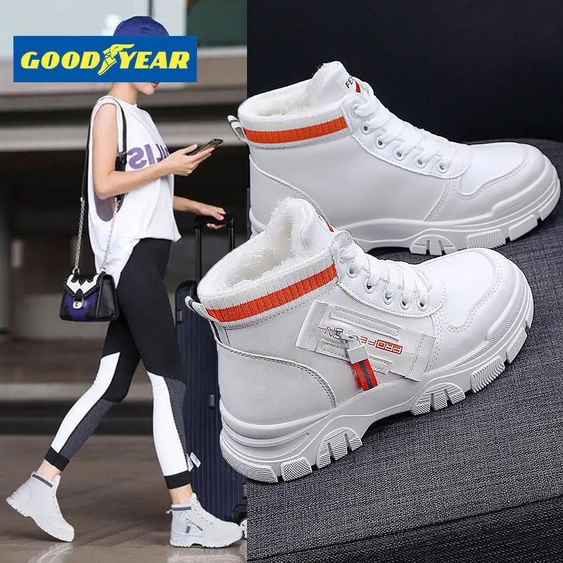 

Goodyear Martin Boots Women's 2022 New High-top Cotton Shoes Women's Plus Velvet Thickened Snow Boots Warm Cotton Boots Women