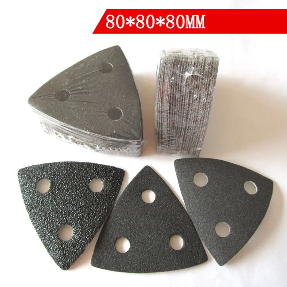 

26pcs 80mm 3 Holes Mouse Triangle Sanding Sheets 40/80/120 Grit Hook Loop Palm Sandpaper Pads Woodworking Polishing Tools