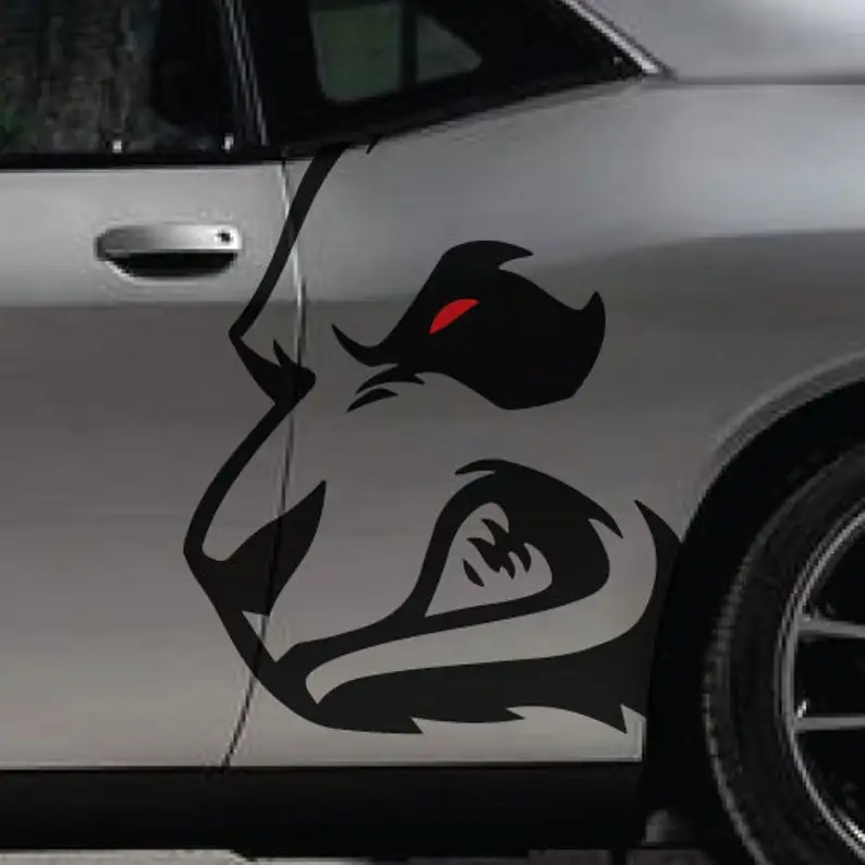 

Both Sides - Angry Panda Head Growling Tattoo Grunge Design Door Bed Side Pickup Vehicle Truck Vinyl Graphic Decal Sticker