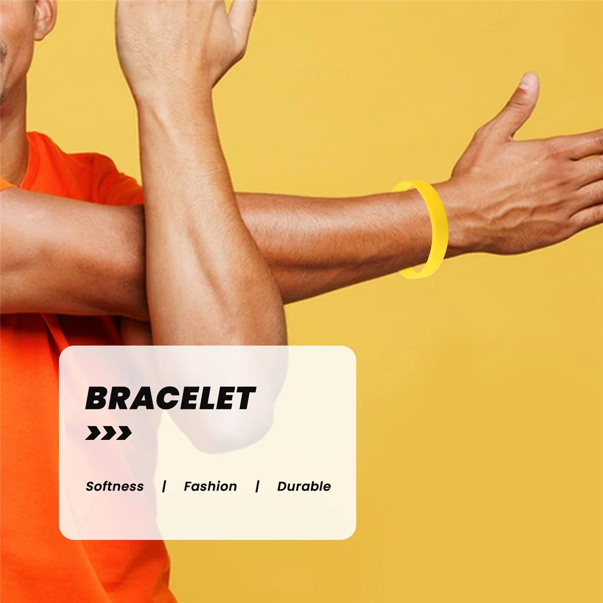 Фото ABIY-Fashion силиконовый резиновый эластичный браслет на запястье браслет-манжета желтый браслет №5