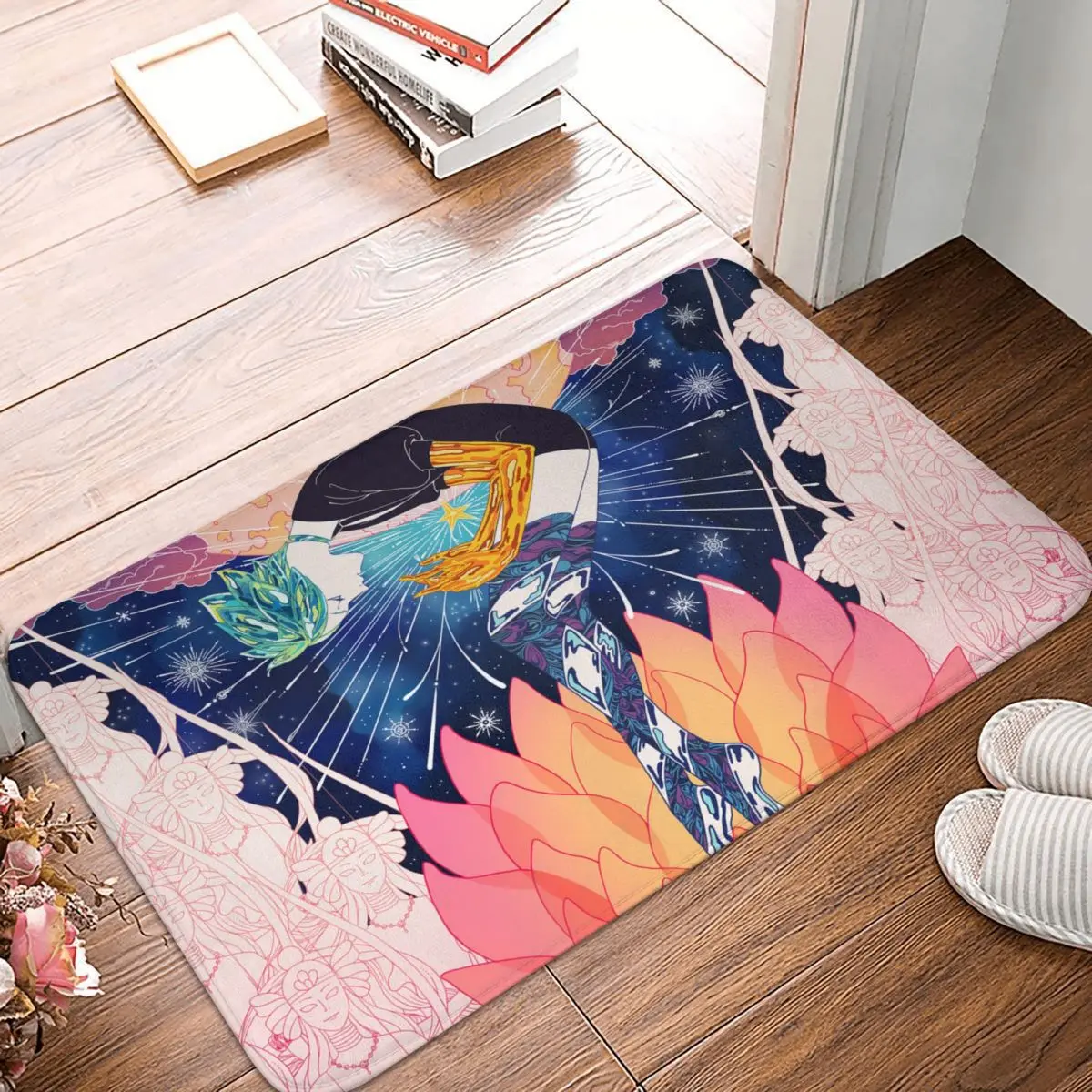 

Land Of Lustrous Anime Anti-Slip Doormat Living Room Mat Phosphophyllite Illustration Balcony Carpet Welcome Rug Indoor Decor