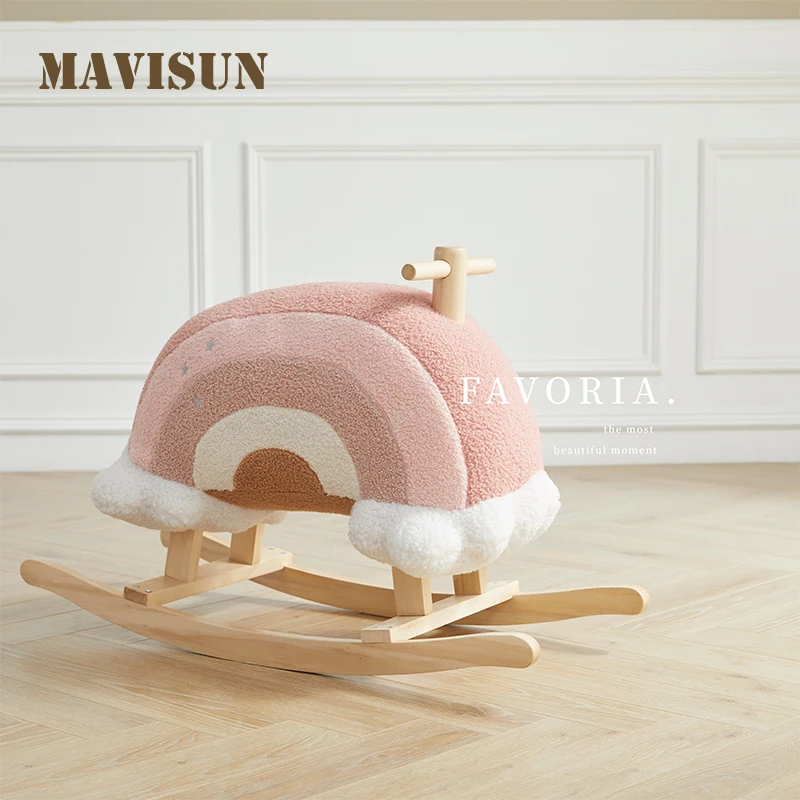 

Korean Ins Powder Cute Rainbow Rocking Horse Cloud Rocking Horse Rocking Horse Children's Toy Gift Photo Props