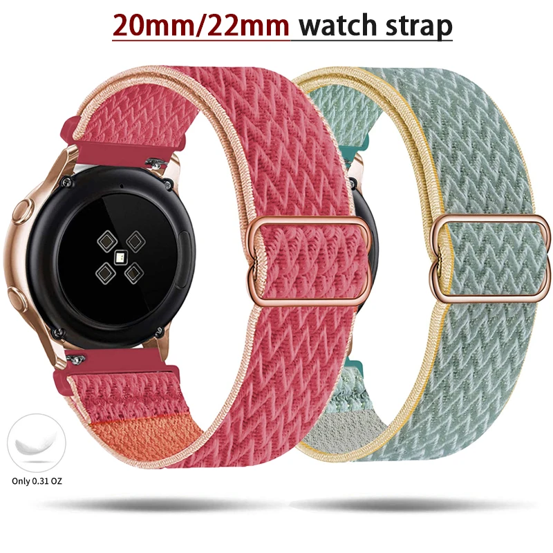 

20mm 22mm Nylon loop strap For Samsung Galaxy Watch 3 band 45mm 41mm active 2 Gear S3 adjustable Bracelet Huawei watch GT2 46mm