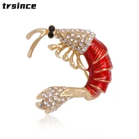 color cute crayfish brooch student childrens clothing school bag animal accessories pin collar pin brooches holiday gift