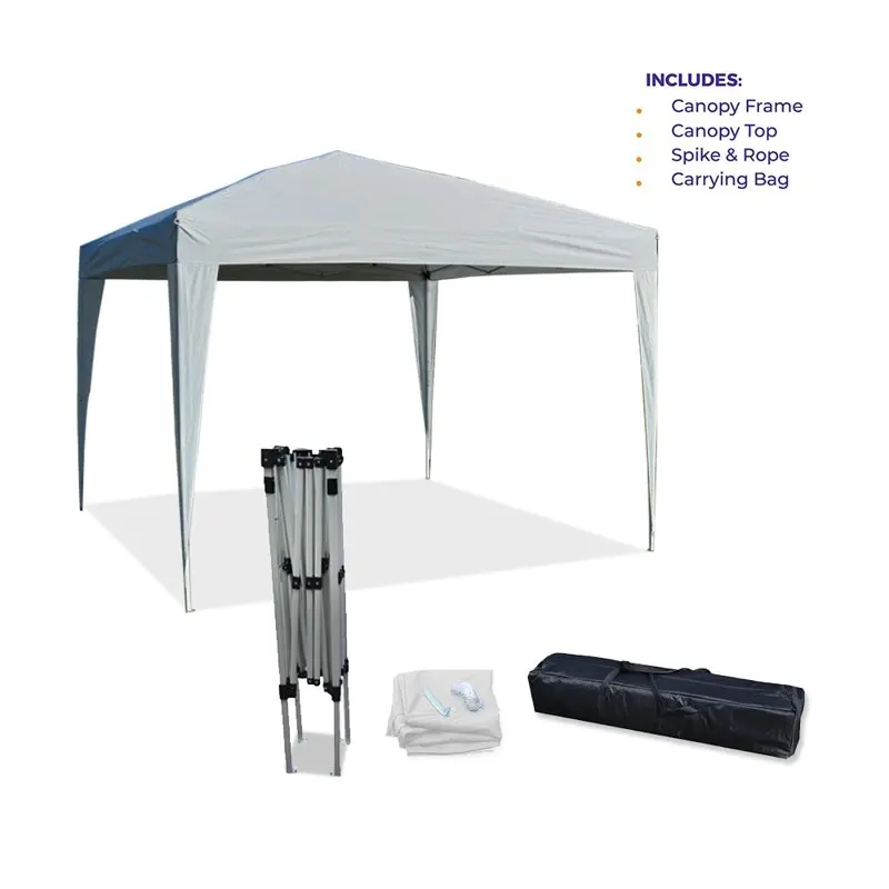 10' x 10' Canopy Tent Gazebo with Dressed Legs, White cool for summer
