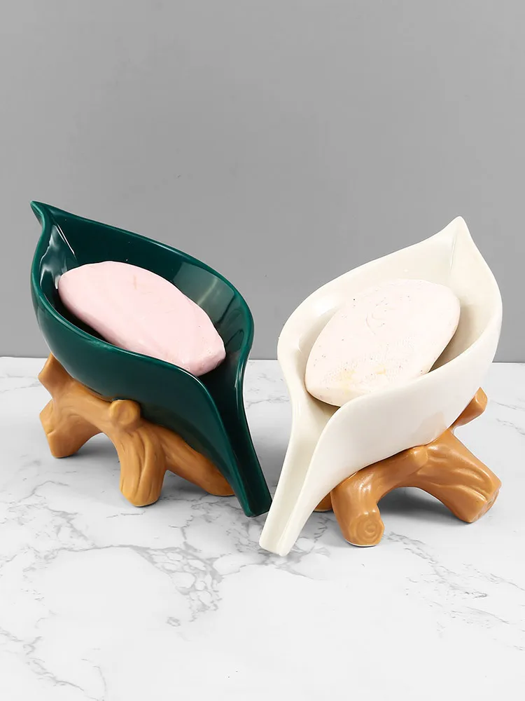 

Керамическая Коробка для мыла, простой дренаж для мыла, полка для ванной комнаты, мыльница без перфорации, держатель для мыла в ванной комнате