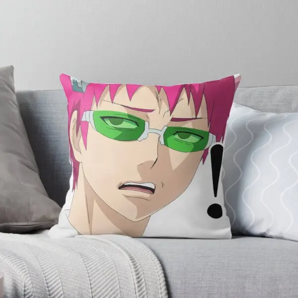 

Подушка Saiki с принтом спутанного лица, Мягкая Наволочка для кровати, модная домашняя аниме подушка в комплект не входит
