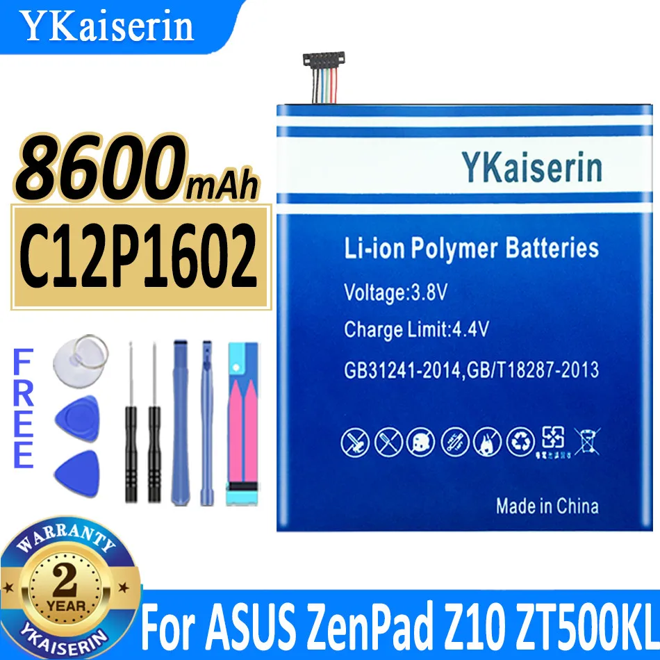 

YKaiserin 7150mAh 8600mAh Battery for ASUS ZENPAD 3S 10 Z500K Z10 Z500KL ZT500KL Pad Book C12P1601 C12P1602 High Quality Battery