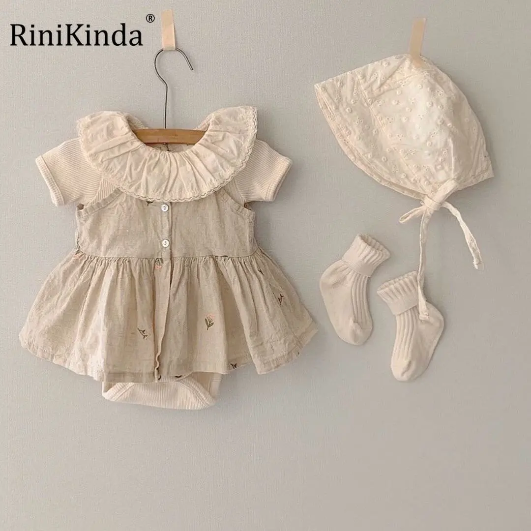 

2023 весенний Модный комбинезон для маленьких девочек rinikind, хлопковые детские комбинезоны с коротким рукавом, детский комбинезон, Комбинезон...