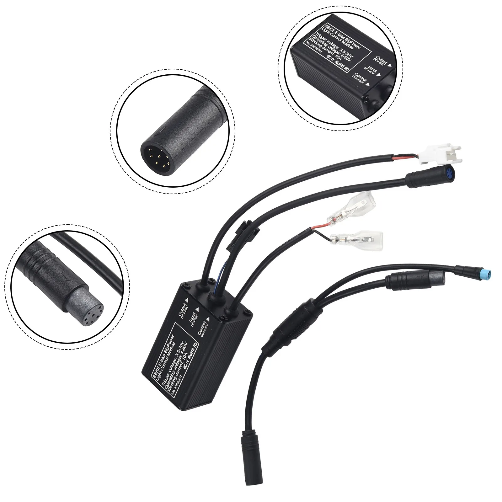

Electric Bicycle Light Set Eight Square Bafang Central Motor Modification Kit 6V Light Set Adapter Cable Brake Light