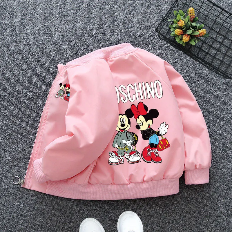 Autumn Girl Cartoon Jacket Spring Kids Toddler Jackets Girls Casual Minnie Mickey Mouse 2022 Cute Long Sleeve Clothing Shirt