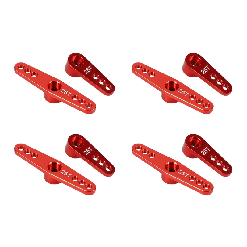 

8X 25T Aluminum RC Servo Arm Horn For Futaba Savox Xcore HL HSP HD Power RC Tools,Red