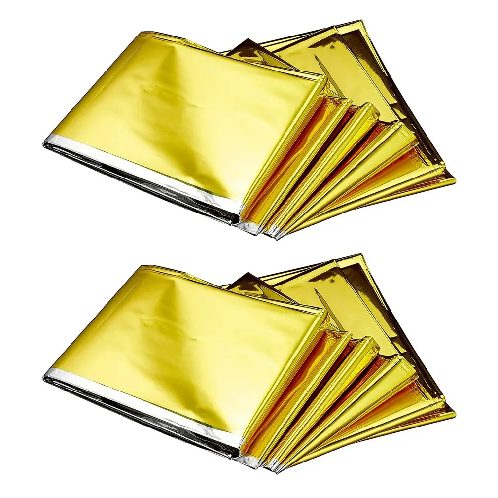 

1pc Emergency Blanket Outdoor Survive First Aid Military Rescue Kit Windproof Waterproof Foil Thermal Blanket for Camping Hiking