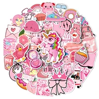 50 pcs new cartoon pink girl graffiti stickers luggage guitar skateboard waterproof mobile phone computer stickers