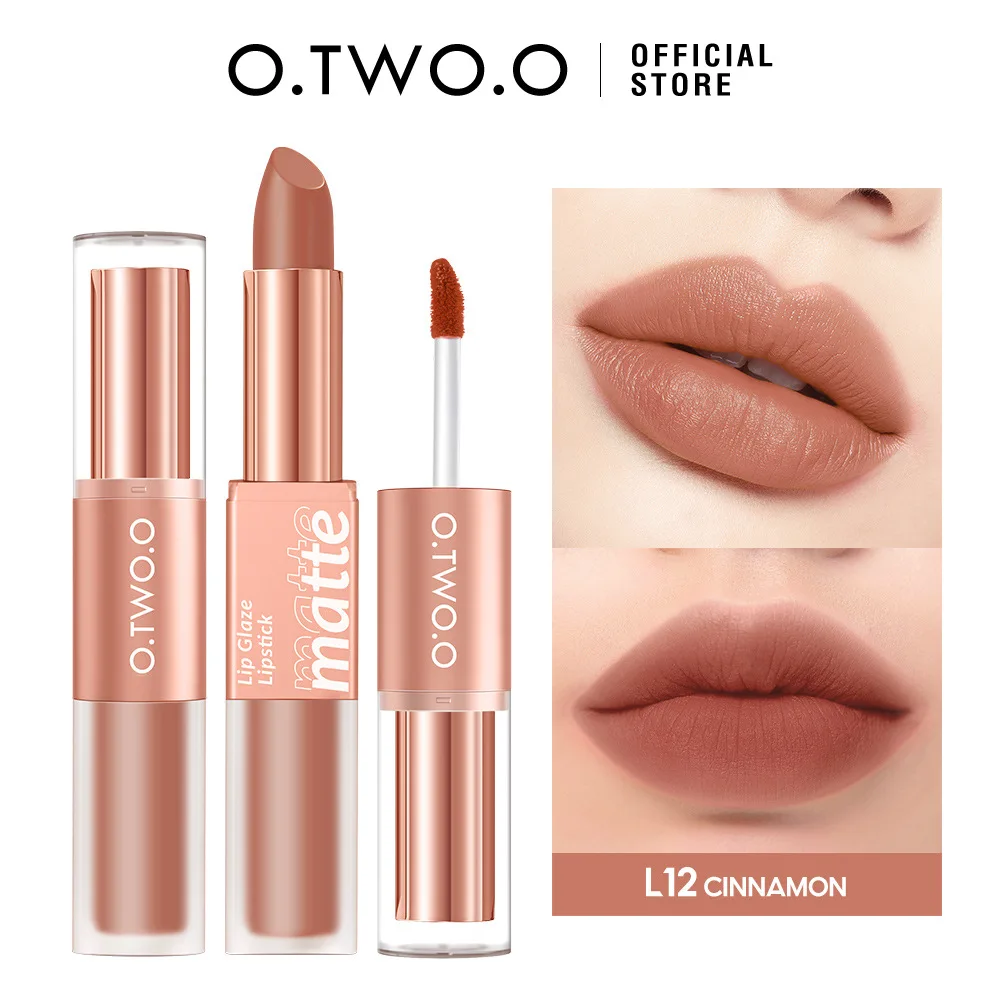 

2 In 1 Matte Liquid Lipstick Lip Glaze Double Head Lip Makeup Moisturizing Long Lasting Waterproof Velvet Sexy Lip Stick