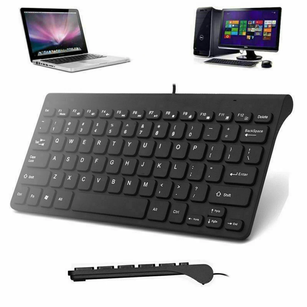 Mini Keypad Slim Wired Keyboard USB 78 Keys Small Computer For Notebook PC Desktop Home Office Outdoor Working | Компьютеры и офис