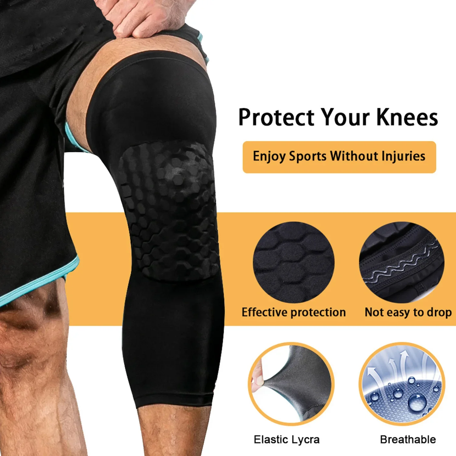 Компрессионные баскетбольные наколенники поддержка сотовой пены